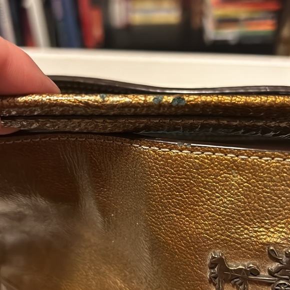 Coach Madison Gold Patent Leather Chain Strap Hobo Shoulder Bag - Picture 3 of 10